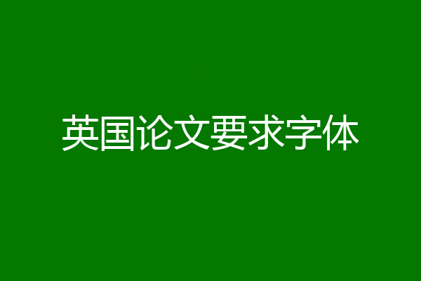 英国论文要求字体