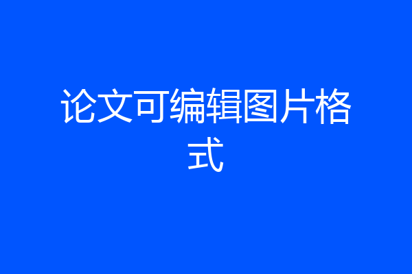 论文可编辑图片格式