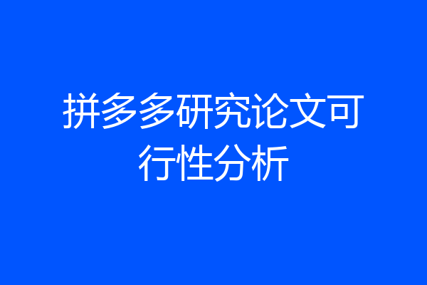 拼多多研究论文可行性分析