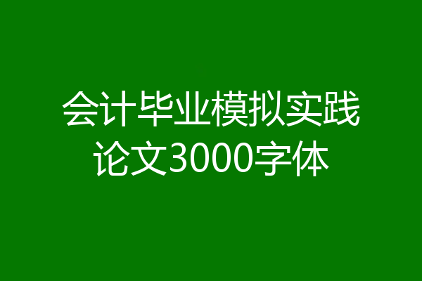 会计毕业模拟实践论文3000字体
