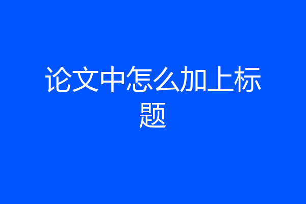论文中怎么加上标题