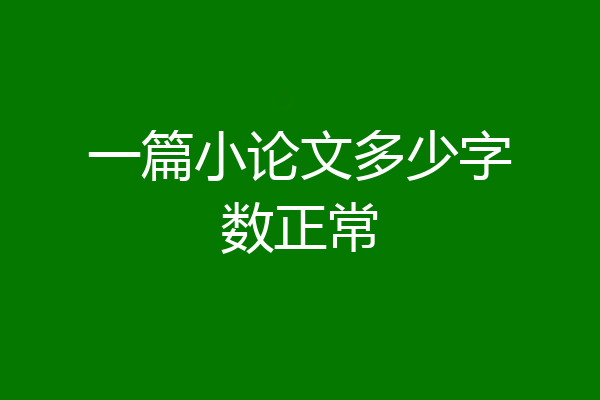 一篇小论文多少字数正常