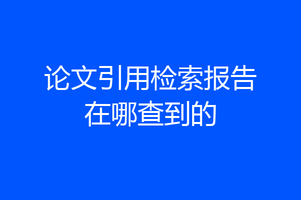 论文引用检索报告在哪查到的