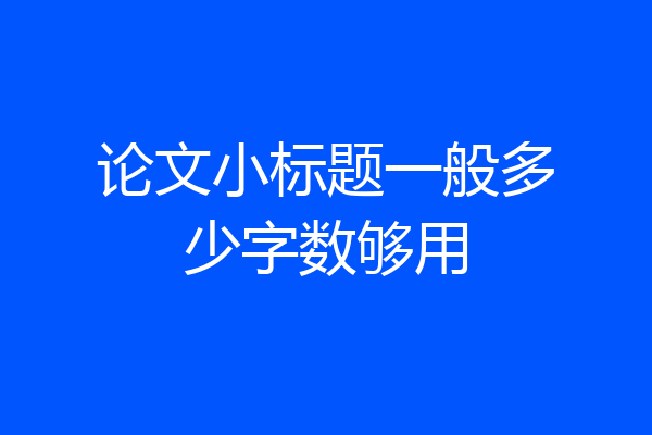 论文小标题一般多少字数够用