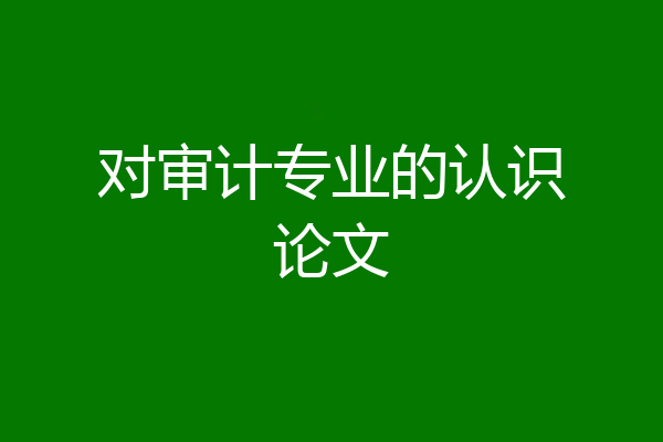 对审计专业的认识论文