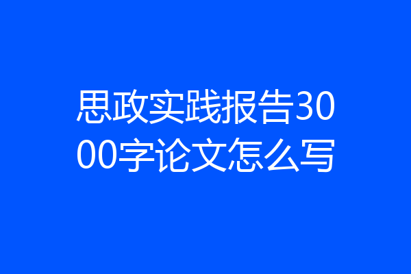 思政实践报告3000字论文怎么写