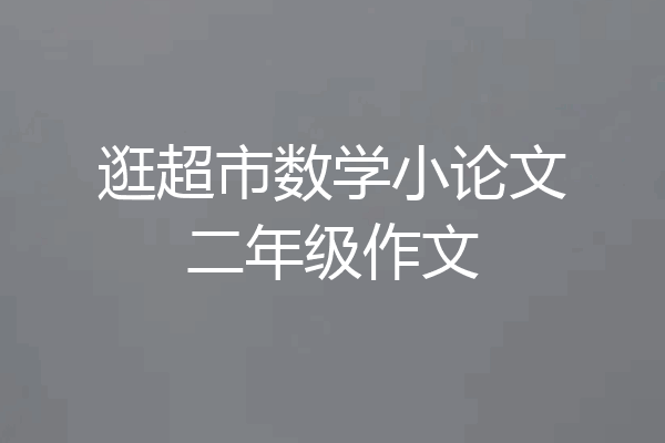 逛超市数学小论文二年级作文