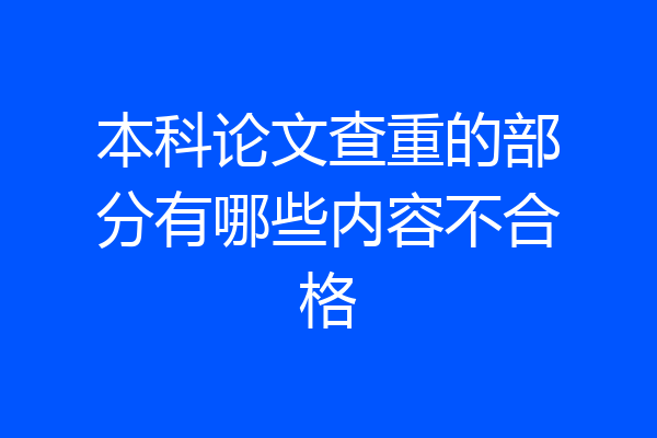 本科论文查重的部分有哪些内容不合格
