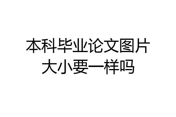 本科毕业论文图片大小要一样吗