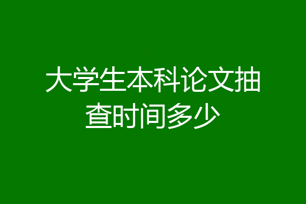 大学生本科论文抽查时间多少