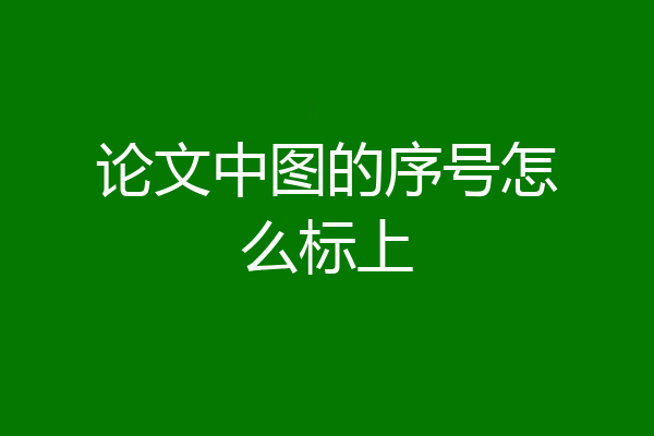 论文中图的序号怎么标上