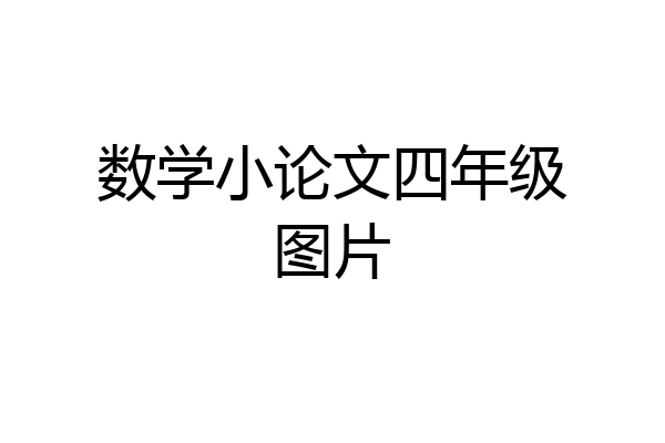 数学小论文四年级图片
