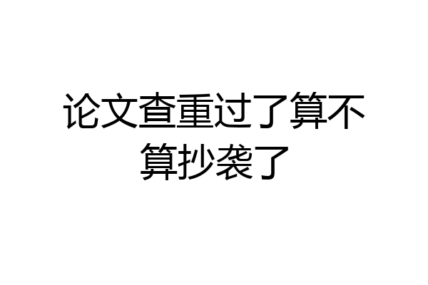 论文查重过了算不算抄袭了