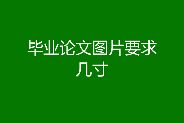 毕业论文图片要求几寸