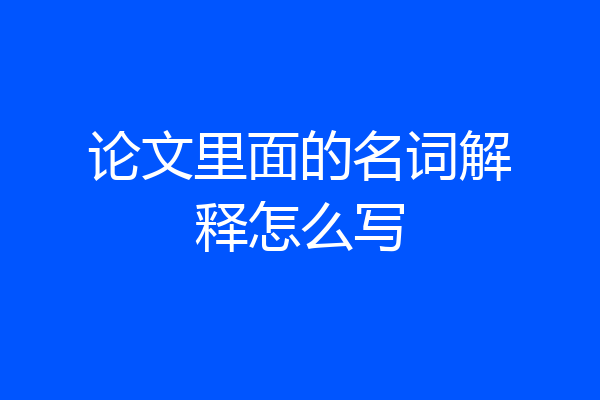 论文里面的名词解释怎么写