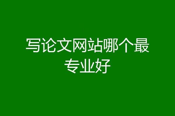 写论文网站哪个最专业好