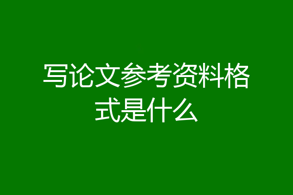写论文参考资料格式是什么