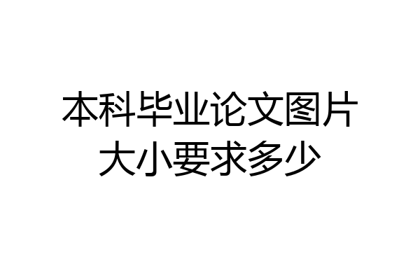 本科毕业论文图片大小要求多少