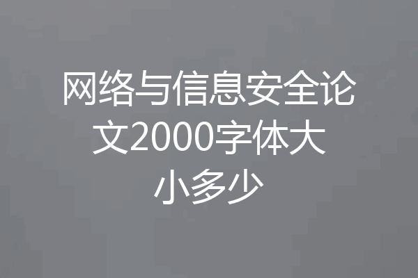 网络与信息安全论文2000字体大小多少