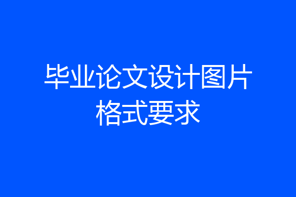 毕业论文设计图片格式要求