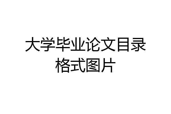 大学毕业论文目录格式图片
