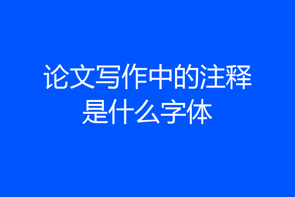 论文写作中的注释是什么字体