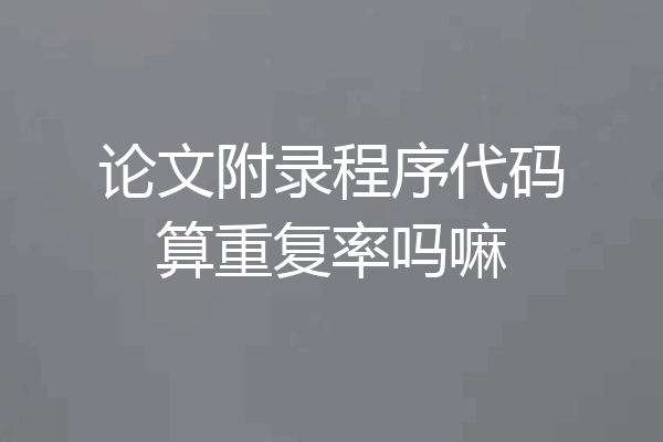 论文附录程序代码算重复率吗嘛