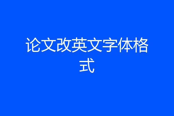 论文改英文字体格式