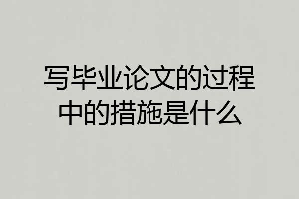 写毕业论文的过程中的措施是什么