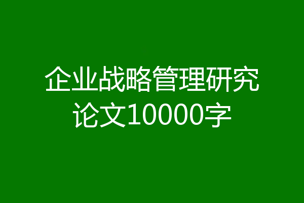 企业战略管理研究论文10000字