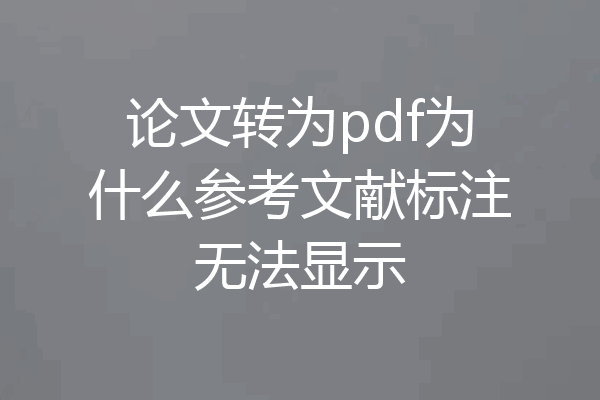 论文转为pdf为什么参考文献标注无法显示