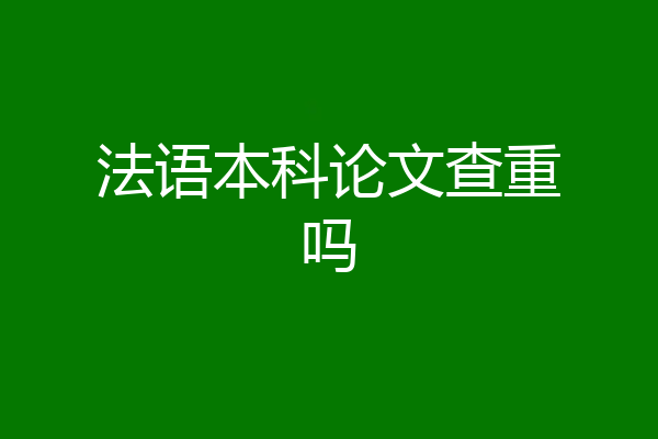 法语本科论文查重吗