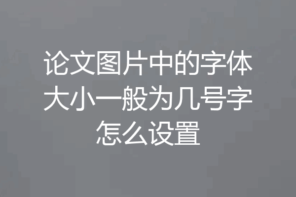 论文图片中的字体大小一般为几号字怎么设置