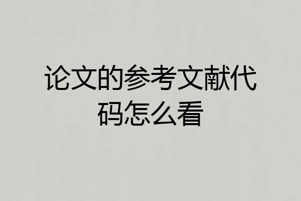 论文的参考文献代码怎么看