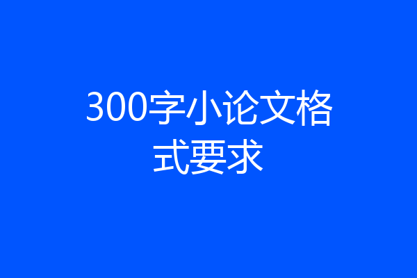 300字小论文格式要求