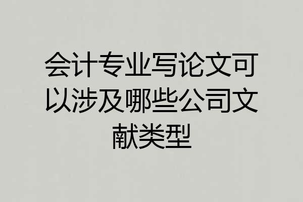 会计专业写论文可以涉及哪些公司文献类型