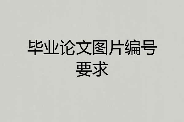 毕业论文图片编号要求