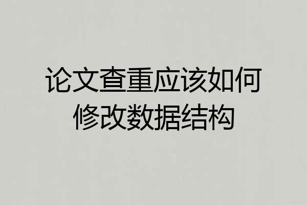 论文查重应该如何修改数据结构
