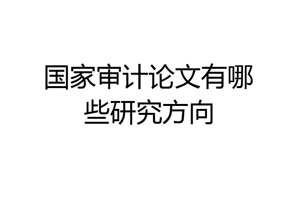 国家审计论文有哪些研究方向