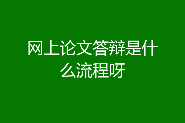 网上论文答辩是什么流程呀