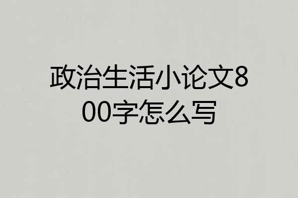 政治生活小论文800字怎么写
