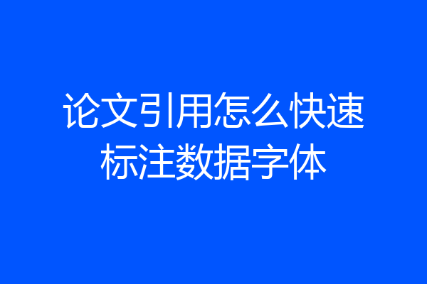 论文引用怎么快速标注数据字体