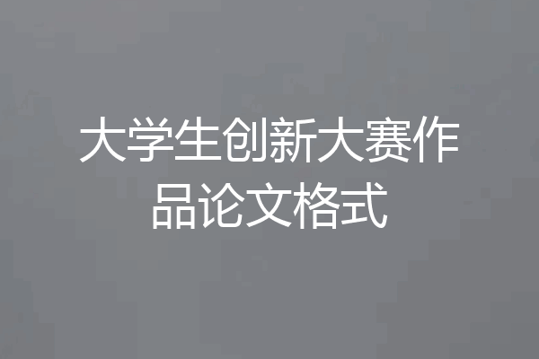 大学生创新大赛作品论文格式