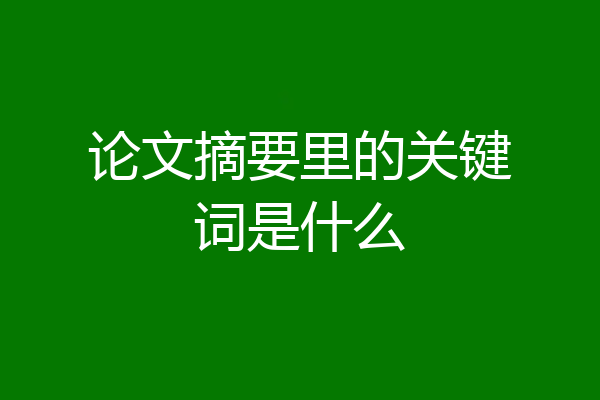 论文摘要里的关键词是什么
