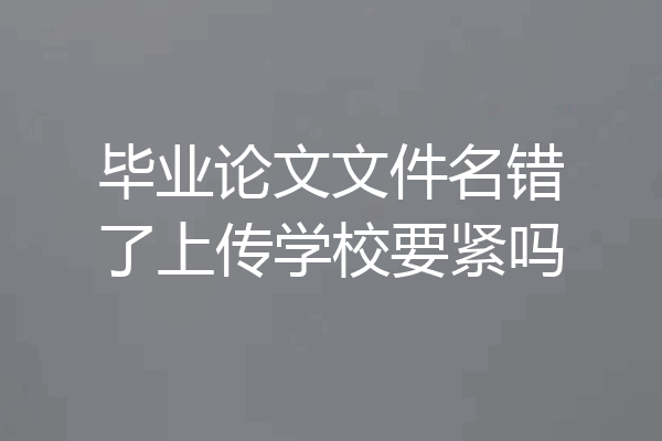 毕业论文文件名错了上传学校要紧吗