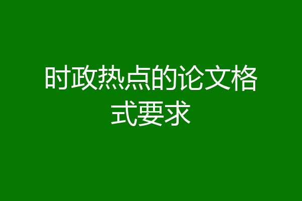 时政热点的论文格式要求