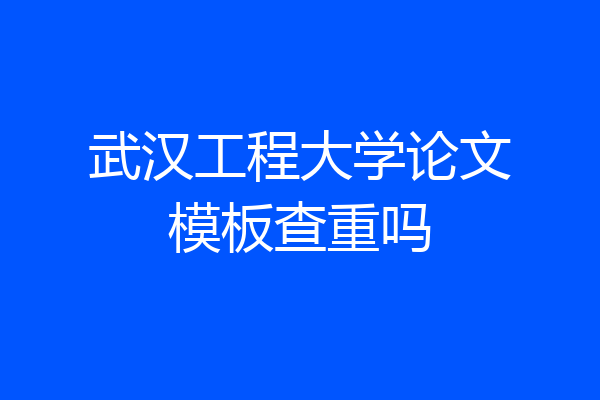 武汉工程大学论文模板查重吗
