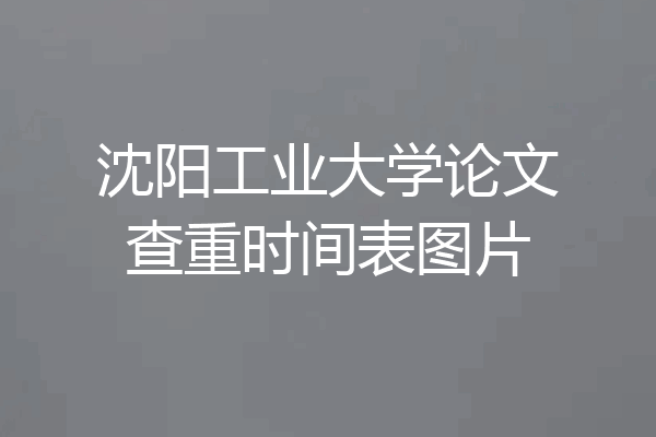 沈阳工业大学论文查重时间表图片