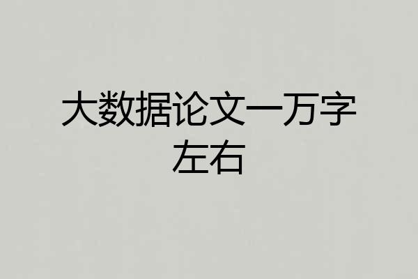 大数据论文一万字左右