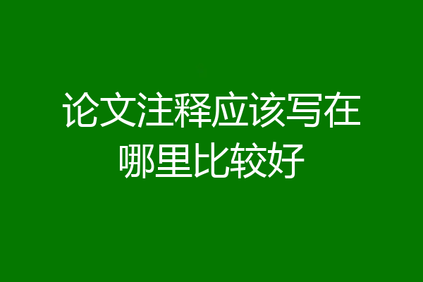 论文注释应该写在哪里比较好